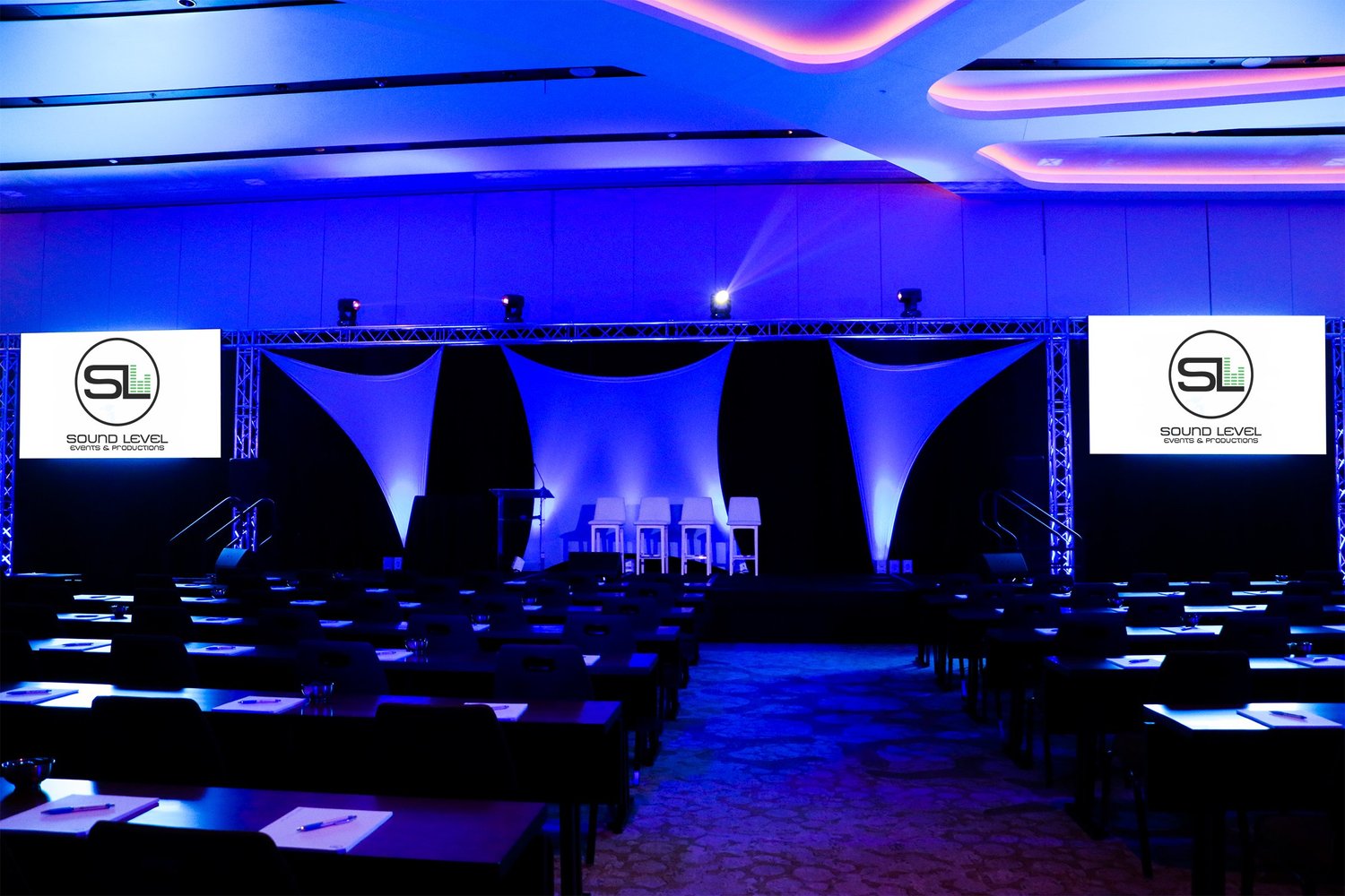 Dynamic stage backdrops, Experiential Marketing rental by Sound Level Events